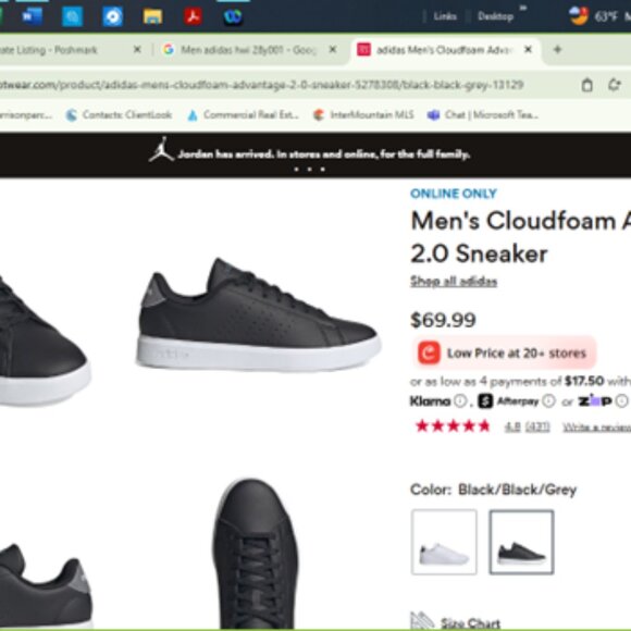 Adidas Mens 10.5 Cloudfoam. $69.99 New, almost new for $29.00 & FREE SHIPPING! - Picture 8 of 8